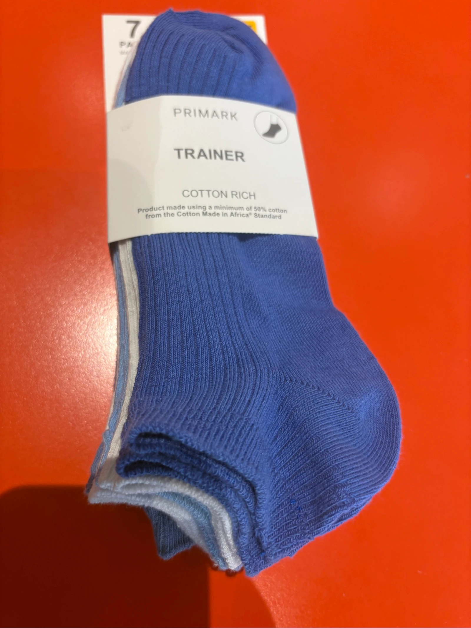 Pack 7 pares calcetines tobilleros azul blanco Primark 39-42 nuevos socks chaussettes